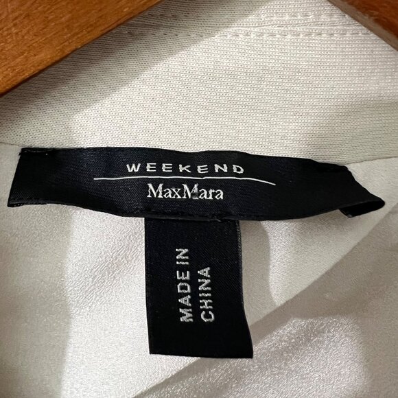 Max Mara Weekend Neutral Cream Minimalist Knit Two-Button Blazer Size M - Picture 2 of 7